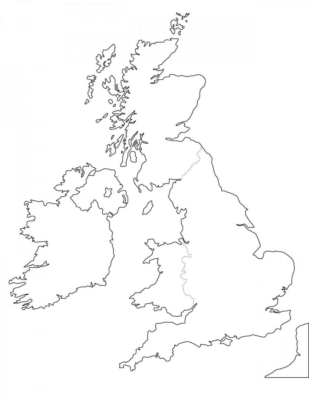 Lege kaart van het Verenigd Koninkrijk (VK)