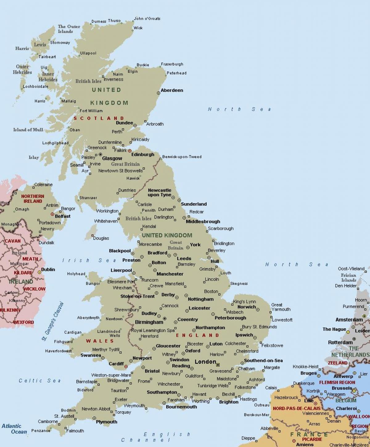 Verenigd Koninkrijk (UK) stadsplattegrond