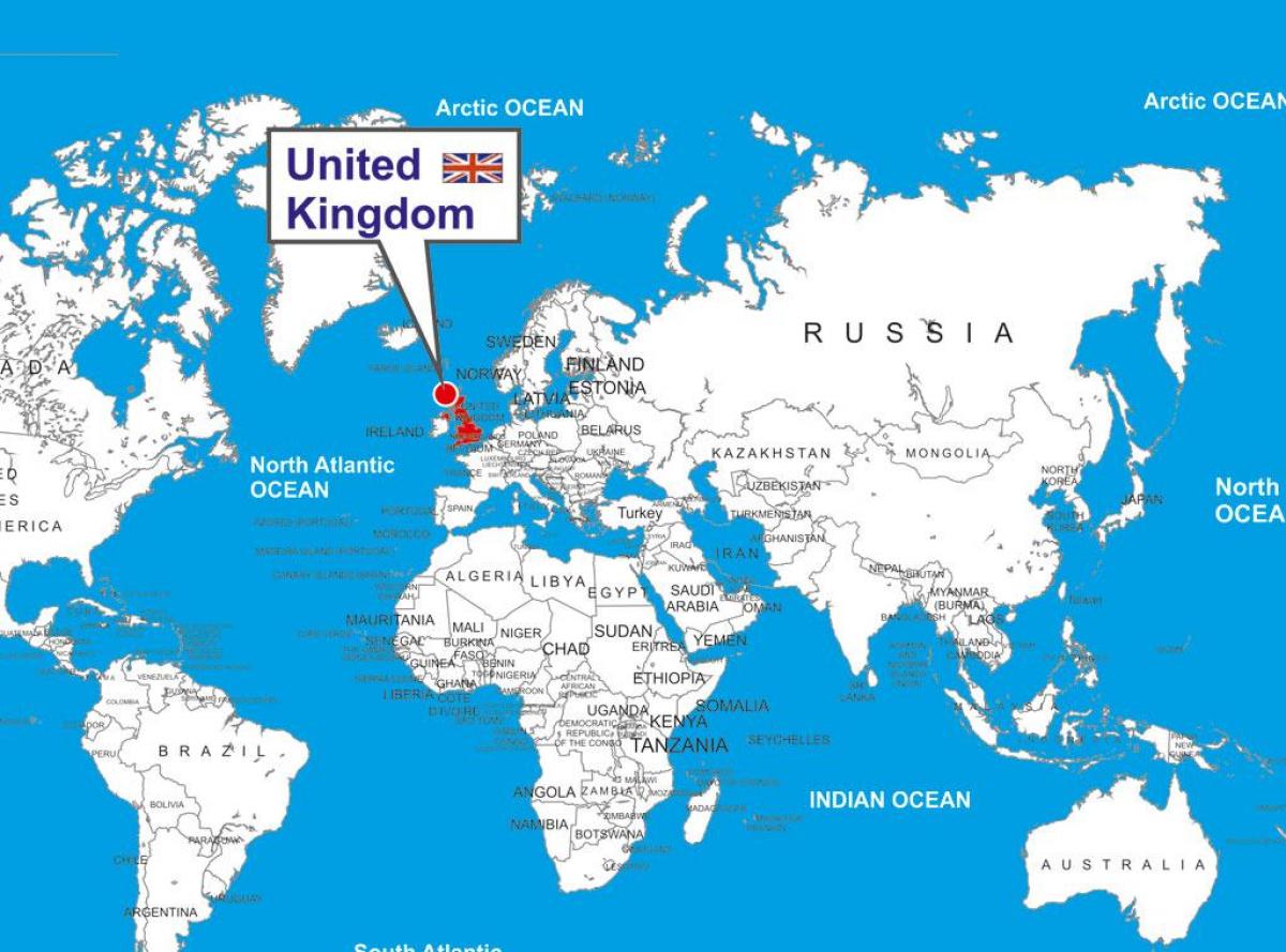 Verenigd Koninkrijk (UK) ligging op de wereldkaart