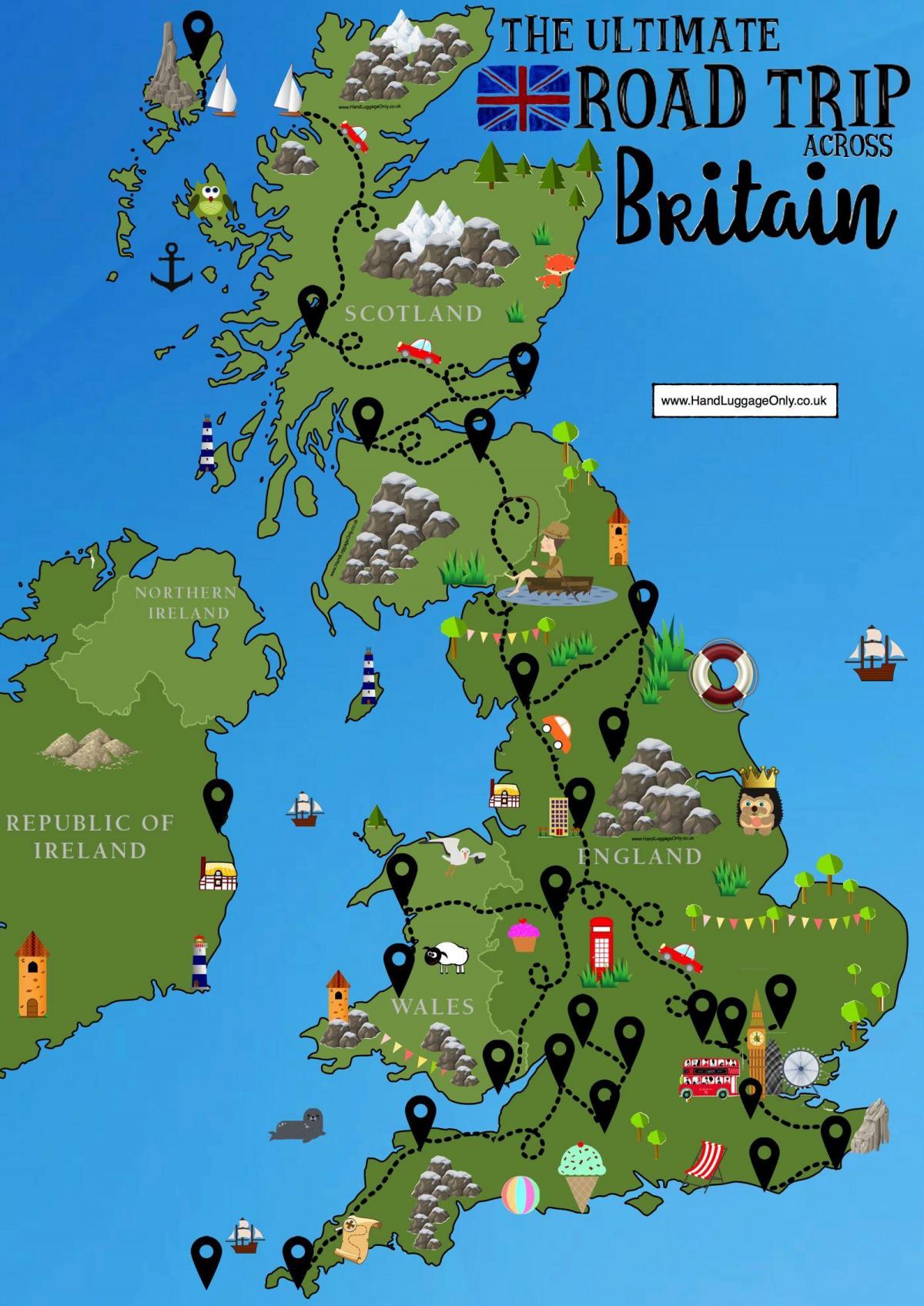 Verenigd Koninkrijk (UK) reiskaart